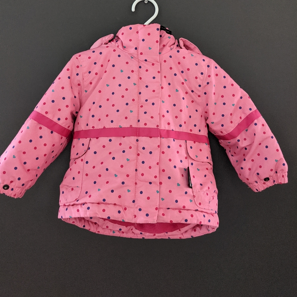 Alpinetek polka dot hooded fleece lined jacket